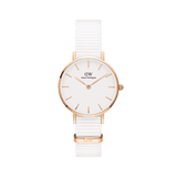 Daniel Wellington Classic Petite Dover White Dial White Nylon Strap Watch For Women - DW00100313