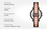 Michael Kors Maren Chronograph Brown Dial Two Tone Steel Strap Watch for Women - MK7496