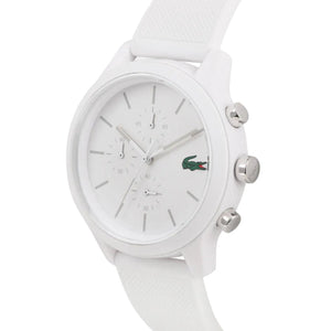 Lacoste 12.12 Chronograph White Dial White Silicon Strap Watch for Men - 2010974
