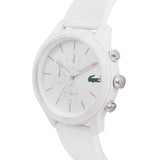 Lacoste 12.12 Chronograph White Dial White Silicon Strap Watch for Men - 2010974