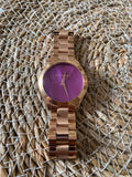 Michael Kors Runway Pink Dial Rose Gold Steel Strap Watch for Women - MK3550