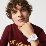 Lacoste 12.12 White Dial White Silicone Strap Watch for Men - 2011069
