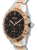 Hugo Boss Talent Black Dial Two Tone Steel Strap Watch for Men - 1513584