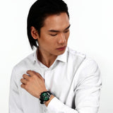 Maserati Traguardo Chronograph Green Dial Black Silicone Strap Watch For Men - R8871612043