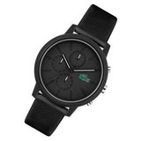 Lacoste 12.12 Chronograph Black Dial Black Silicon Strap Watch for Men - 2011243