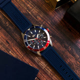 Lacoste Tiebreaker Chronograph Blue Dial Blue Silicon Strap Watch for Men - 2011154