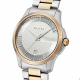 Gucci G Timeless Silver Dial Two Tone Steel Strap Watch For Men - YA126447