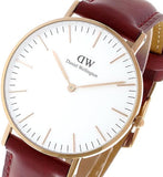 Daniel Wellington Classic Suffolk White Dial Brown Leather Strap Watch For Men - DW00100122