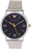 Emporio Armani Kappa Quartz Black Dial Two Tone Mesh Bracelet Watch For Men - AR11228