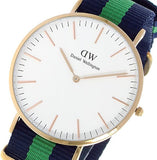 Daniel Wellington Classic Warwick White Dial Two Tone Nylon Strap Watch for Men - DW00100005