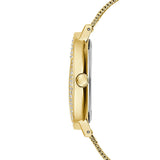 Guess Iconic Diamonds Gold Dial Gold Mesh Bracelet Watch For Women - GW0477L2