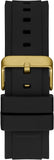 Guess Matrix Multifunction Gold Dial Black Rubber Strap Watch For Men - GW0423G2