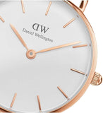 Daniel Wellington Classic Petite Sheffield White Dial Black Leather Strap Watch For Women - DW00100230
