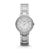 Fossil Virginia Silver Dial Silver Steel Strap Watch for Women - ES3282