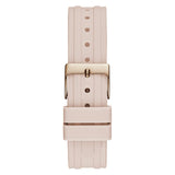 Guess Heiress Diamonds Rose Gold Dial Pink Rubber Strap Watch for Women - GW0407L3