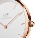 Daniel Wellington Petite Bondi White Dial White Leather Strap Watch for Women - DW00100189