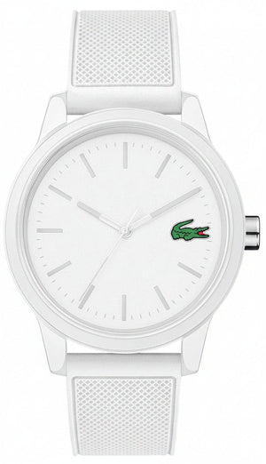 Lacoste 12.12 White Dial White Silicon Strap Watch for Men - 2010984