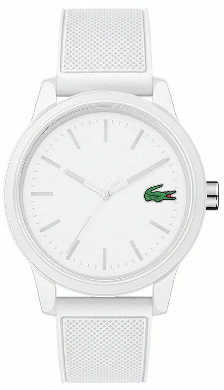 Lacoste 12.12 White Dial White Silicon Strap Watch for Men - 2010984