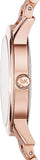 Michael Kors Hartman Rose Gold Dial Rose Gold Steel Strap Watch For Women - MK3491