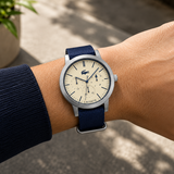 Lacoste Metro White Dial Blue Textile Strap Watch for Men - 2010875