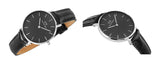 Daniel Wellington Classic Petite Reading Black Dial Black Leather Strap Watch For Women - DW00100179