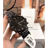 Emporio Armani Chronograph Black Dial Black Steel Strap Watch For Men - AR1934