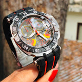 Tissot T Race Chronograph Stefan Bradl Special Edition Black Dial Black Rubber Strap Watch for Men - T092.417.27.057.02
