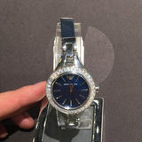 Emporio Armani Chiara Blue Dial Blue Leather Strap Watch for Women - AR7330