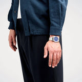 D1 Milano Ultra Thin Blue Dial Gray Steel Strap Watch for Men - D1-UTBJ12