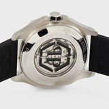 Philipp Plein High-Conic Automatic Silver Dial Black Silicone Strap Watch For Men- PWRAA0123