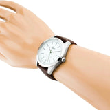 Lacoste Edmonton White Dial Brown Leather Strap Watch for Men - 2010893