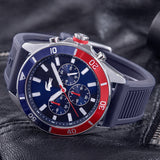 Lacoste Tiebreaker Chronograph Blue Dial Blue Silicon Strap Watch for Men - 2011154