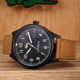 Lacoste Continental Black Dial Brown Leather Strap Watch for Men - 2011021