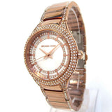 Michael Kors Sylvia Mother Of Pearl Dial Rose Gold Steel Strap Watch for Women - MK4656