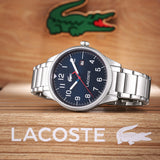 Lacoste Continental Blue Dial Silver Steel Strap Watch for Men - 2011022
