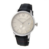 Burberry Classic Round Cream Dial Black Leather Strap Watch for Men - BU10008