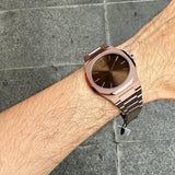 D1 Milano Ultra Thin Brown Dial Gold Steel Strap Watch for Unisex - D1-UTBJ10