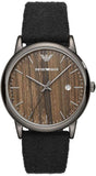 Emporio Armani Luigi Analog Brown Dial Black Leather Strap Watch For Men - AR11156