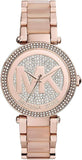 Michael Kors Parker Pink Dial Pink Steel Strap Watch for Women - MK6176