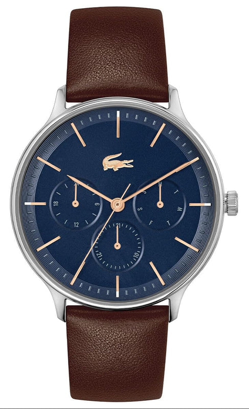 Lacoste Club Blue Dial Brown Leather Strap Watch for Men - 2011227