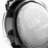 Daniel Wellington Dapper Sheffield White Dial Black Leather Strap Watch For Women - DW00100096