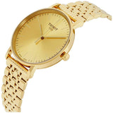 Tissot T Classic Everytime Medium Gold Dial Gold Mesh Bracelet Watch For Men - T109.410.33.021.00