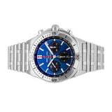 Breitling Chronomat B01 42mm Blue Dial Silver Steel Strap Watch for Men - AB0134101C1A1