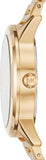 Michael Kors Hartman Analog Quartz Black Dial Gold Steel Strap Watch For Women - MK3647