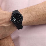 Lacoste 12.12 Black Dial Black Silicon Strap Watch for Men - 2011134