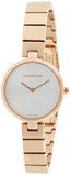 Calvin Klein Authentic White Dial Rose Gold Steel Strap Watch for Women - K8G23646
