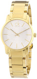 Calvin Klein City White Dial Gold Steel Strap Watch for Women - K2G23546