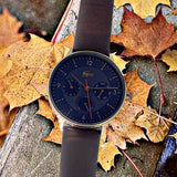 Lacoste Club Blue Dial Brown Leather Strap Watch for Men - 2011141