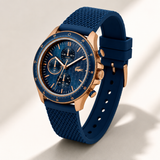 Lacoste Neoheritage Chronograph Blue Dial Blue Silicone Strap Watch for Men - 2011253