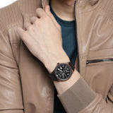 Lacoste Continental Black Dial Black Leather Strap Watch for Men - 2011042